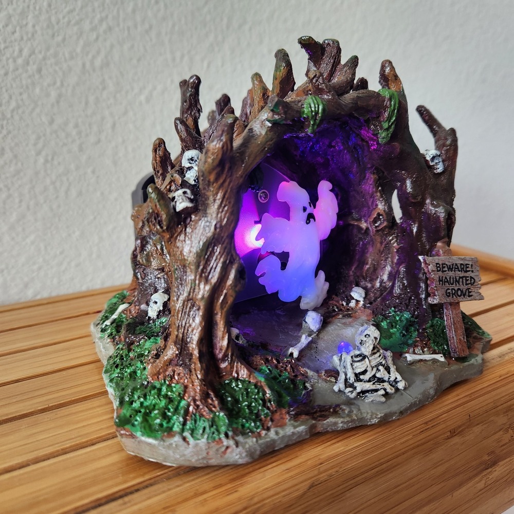 RARE Lemax Spooky Town Collection Haunted Grove 2006 Light Up Ghost Cave Retired - Picture 5 of 16